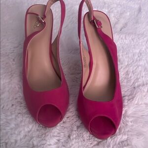 Thalia Sodi Pink Suede Slingback Heels